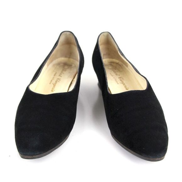 VTG Robert Clergerie FRANCE BLACK REAL LEATHER SUEDE LOW HEEL CLASSIC SHOES 5.5B - Picture 3 of 13